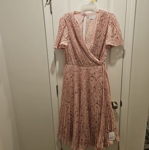 ASOS Dusty Pink Lace Midi Dress